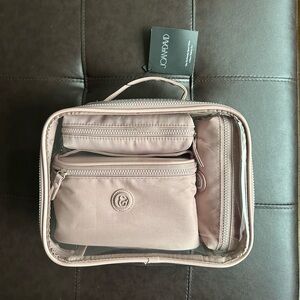 Joan & David Tonal Sport Nylon 4-Piece Clear Cosmetic Bag Set (NWT)